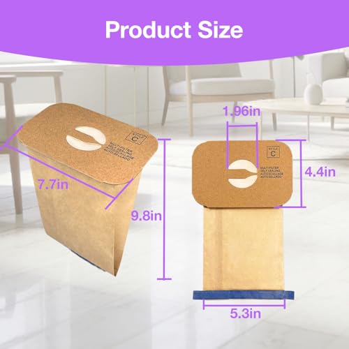 8-Pack Style C Vacuum Bags for Electrolux Canister Vacuums