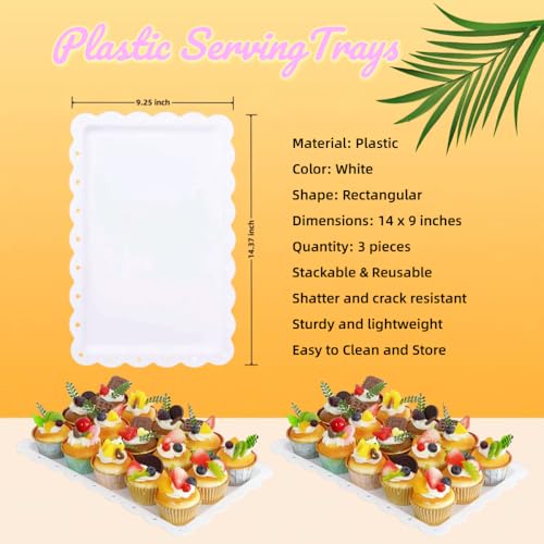 5 Pcs Dessert Serving Tray Set with Cupcake & Food Stands, Stackable & Portable