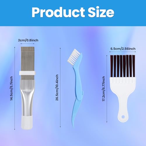 3-Piece Air Conditioner Condenser Fin Comb and Coil Cleaning Brush Kit