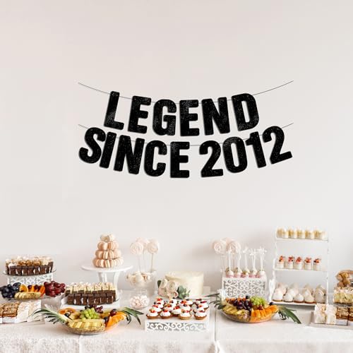 Pre-Strung Black Glitter Banner - Happy 14th Birthday Decorations