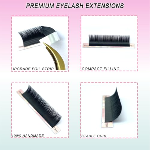 Pro Fairy Individual Eyelash Extensions B C D Curl Silk Mixed Length
