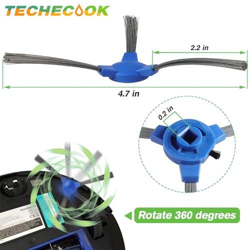 Techecook 6-Pack Side Brush Replacement for Eufy RoboVac Series