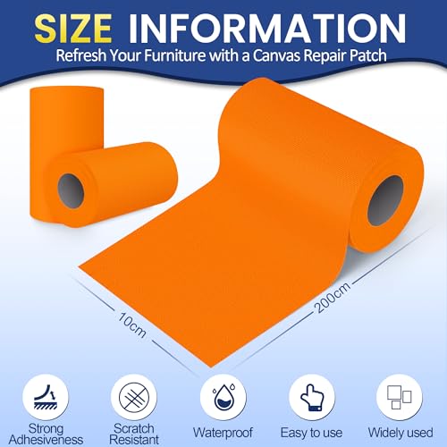 Canvas Repair Tape - 4" x 80" Waterproof Self-Adhesive Fabric Patch Kit for Tents, Boat Covers and Awnings