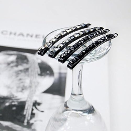 Black Rhinestone Hair Barrettes Crystal Bobby Pins 2Pcs