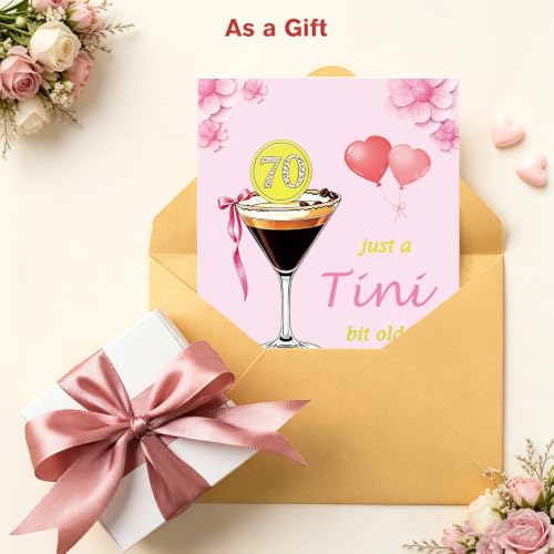70th Birthday Card for Her - A Tini Bit Older, Still Fabulous