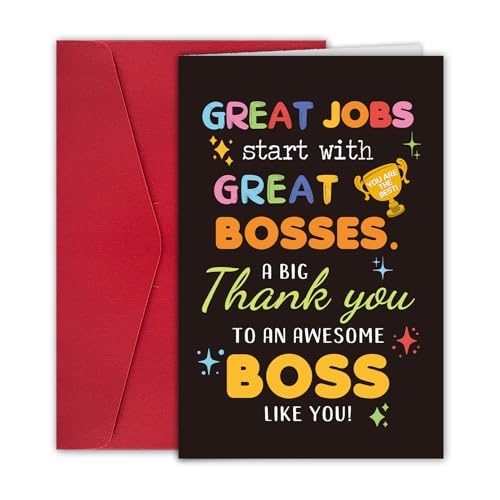 Funny Boss Appreciation Card - Cute Thank You Greeting Card for Boss's Day