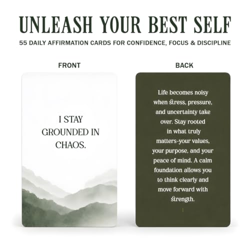 Affirmation Cards for Men - 55 Motivational Deck for Daily Inspiration