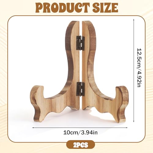 Skrfren 2-Piece Wooden Easel Plate Holder for Photos & Artwork
