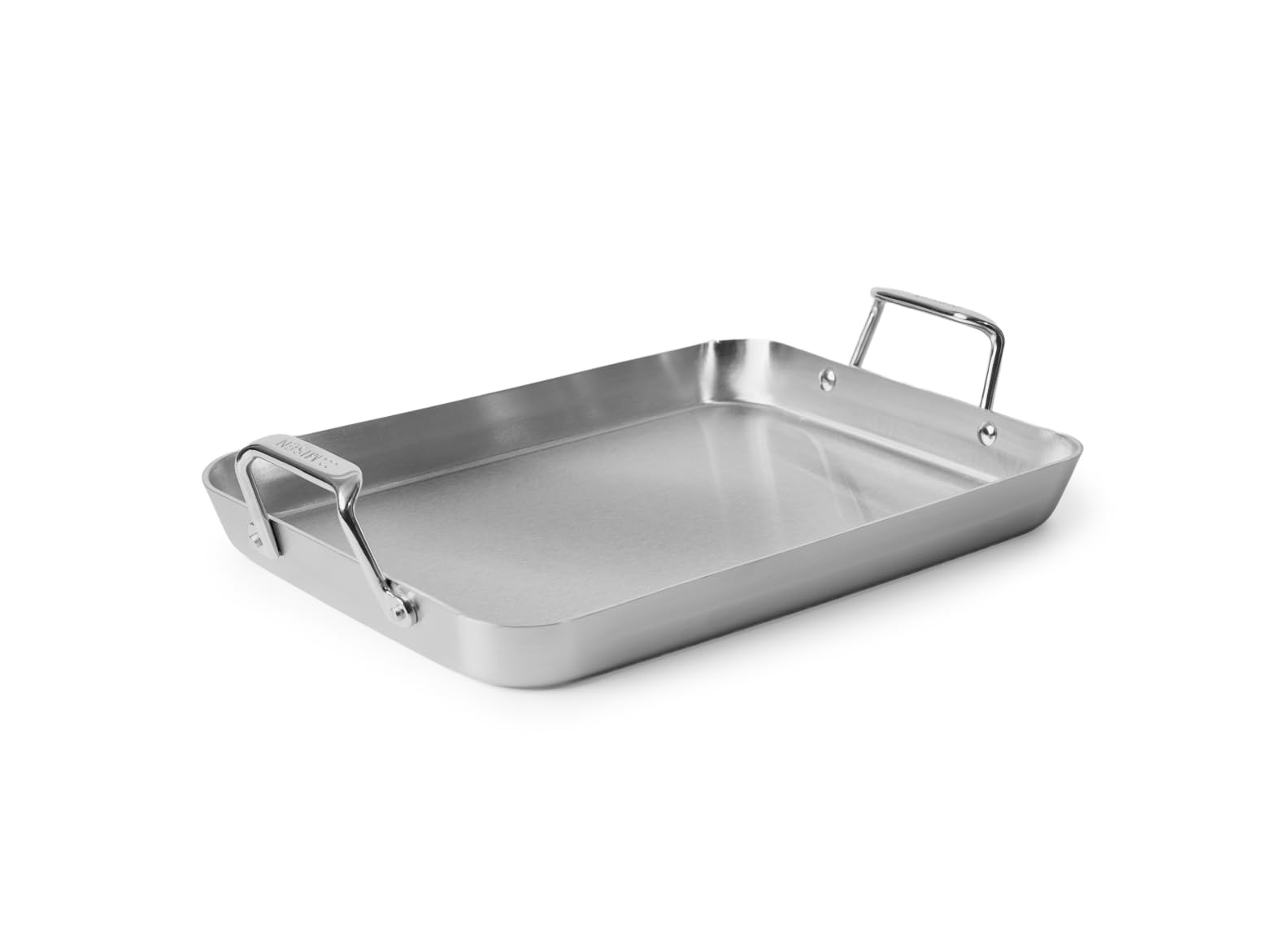 Misen Stainless Steel Roasting Pan with Handles - Versatile 5-Ply Design, Easy Grip Handles, Multi-Functional Cooking, Ideal for Baking, Searing, & Roasting, Superior Heat Conduction, Premium - 9"