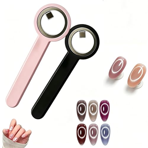 Cat Eye Nail Magnet Ring Set - 2PCS Hollow Circle Manicure Tools