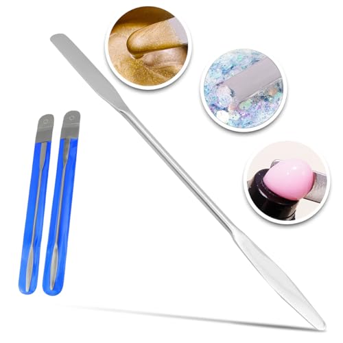 Stainless Steel Makeup Spatula 2 Pcs - Cosmetic & Nail Art Mixing Tool