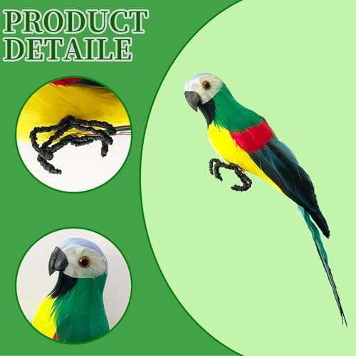 Lifelike Green Foam Feather Parrot - 25cm Shoulder Decor