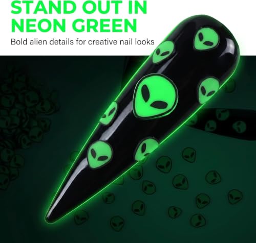 3D Green Alien Polymer Clay Nail Art Slices & Slime Charms