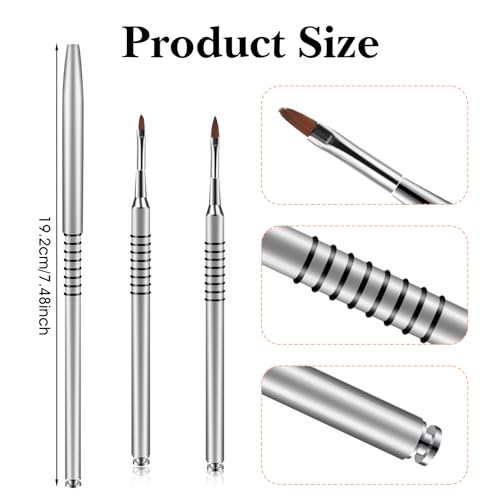 Kolinsky 3D Acrylic Nail Art Brushes Set - Size 2 Flower Painting Pens (2 Pcs)