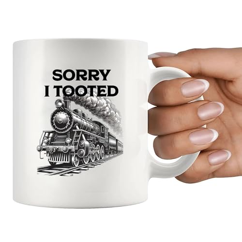Funny Sorry I Tooted Ceramic Mug 11oz White - Train Gift Coffee Cup