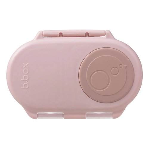 b.box Snack Box - Leakproof Mini Bento Box for Kids & Toddlers, 2 Compartment Snack Containers for Kids, Lunch Containers, Dishwasher Safe, BPA Free, PFAS Free, Ages 4m+, 1 3/4 Cup - Blush Crush
