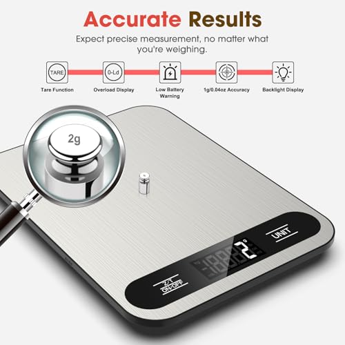 Mik-Nana Digital Kitchen Food Scale, 22lb Capacity with Tare Function