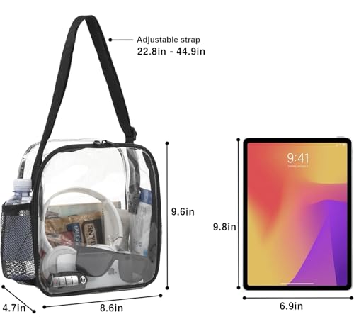 Trail Maker Clear Lunch Bag, Stadium Approved Transparent Tote with Strap