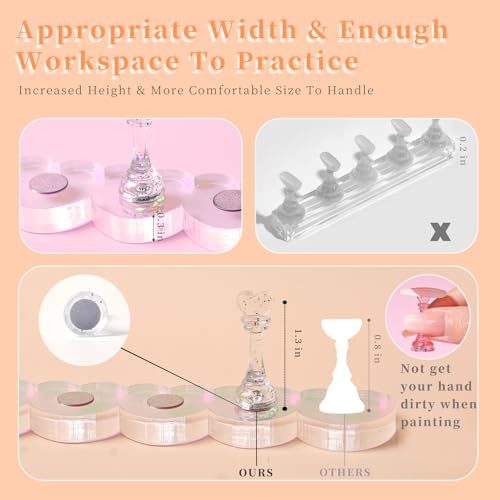 MAYEEN Magnetic Nail Art Display Stand & Practice Holder Set