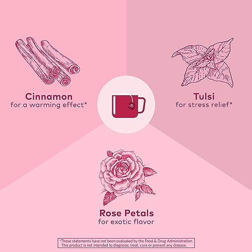 Organic India Tulsi Cinnamon Rose Tea Bags - 18 Count (Pack of 2)