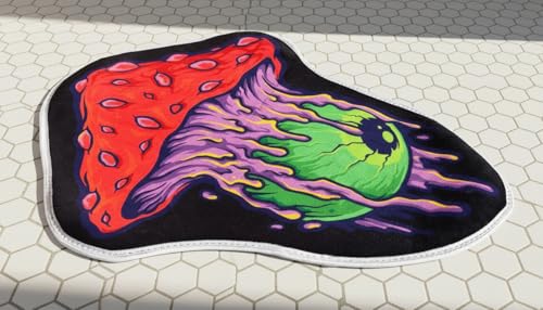 Fantastic Mushroom & Eyeball Bath Rug - Absorbent Microfiber Mat 23x32