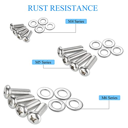 HanTof Universal VESA TV Mount Hardware Kit - M4, M6, M8 Stainless Screws