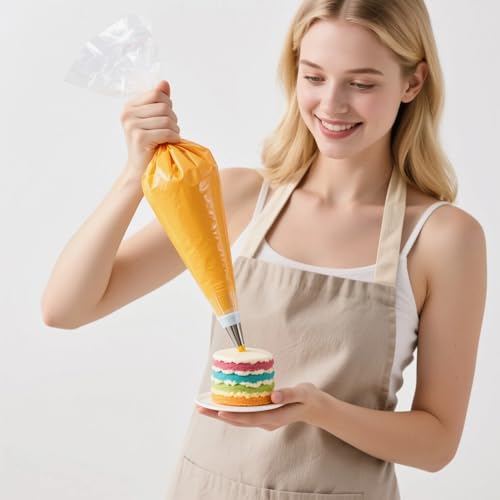 HOMIOVE Extra Large 24-Inch Disposable Piping Bags - 50 Pack Heavy-Duty Cake Decorating Bags