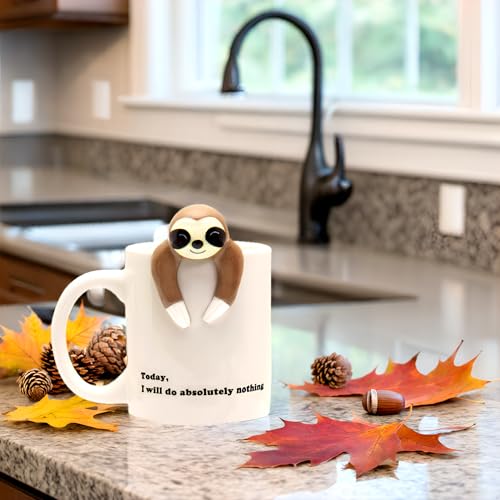 Funny Sloth Coffee Mug Novelty Gift for Coworkers - White Elephant Present