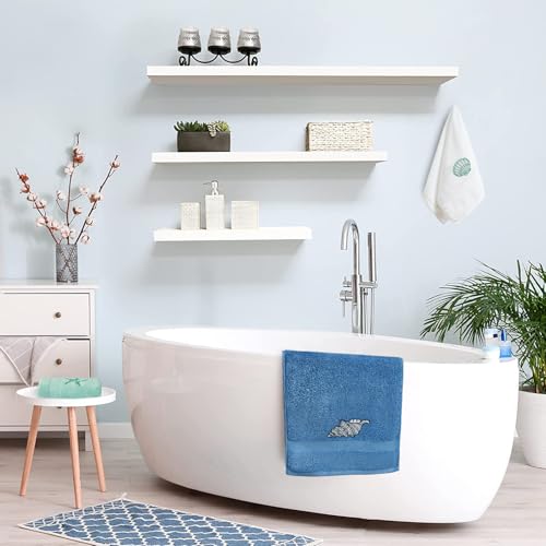 Dark Blue 3-Pack Cotton Hand Towels - Soft & Absorbent 13x29