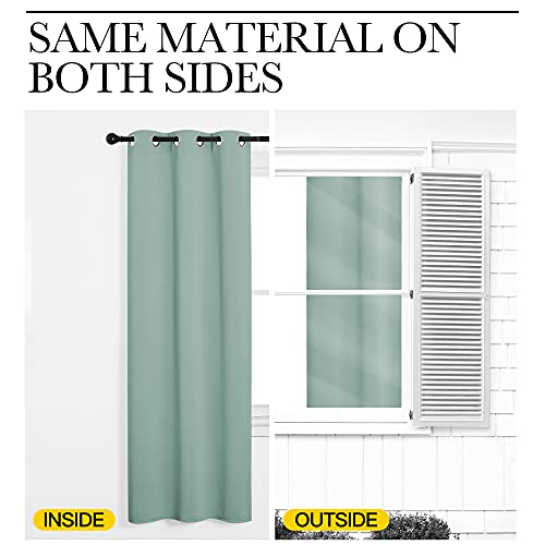 NICETOWN Blackout Curtains 2 Panels Seafoam 42x54 Inches Thermal Insulated Room Darkening Drapes