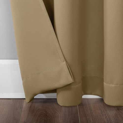 Sun Zero Easton Blackout Grommet Curtain Panel, 40" x 108", Taupe