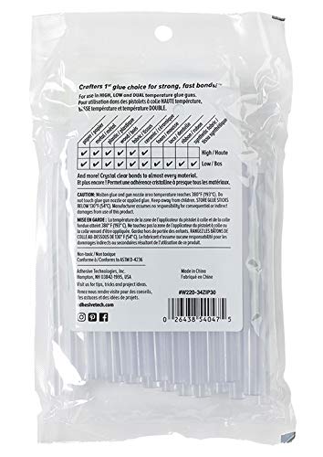 AdTech Mini Hot Glue Sticks - 4" Clear, 30 Pack for All Materials