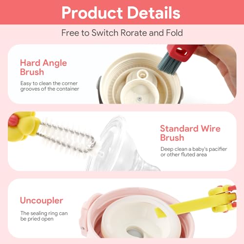 3-in-1 Cup Lid Cleaning Brush Set - Versatile Tool for Tight Spaces