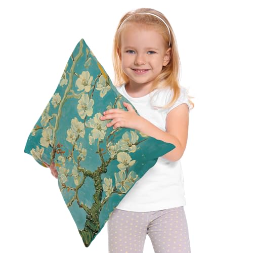 Van Gogh Almond Blossom Pillow Cover 18x18 Inch Cotton Linen