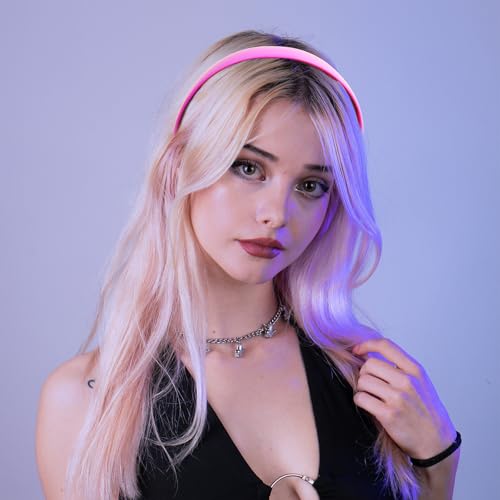 Purple Faux Leather Thin Headband 1 Inch Non-Slip Hair Band