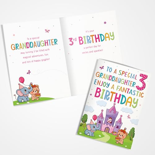 Premium A5 Birthday Card for Granddaughter – Fairy-Tale Theme