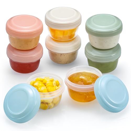 VITEVER 8 Pack 2oz Reusable Salad Dressing Containers with Lids