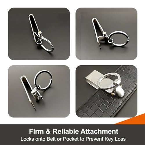 Durable Stainless Steel Key Holder Clip for Pants - Keychain Accessory