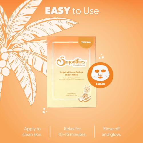 Smoothies Tropical Glow Resurfacing Sheet Mask with AHA and PHA