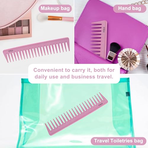 xnicx Carbon Pink Wide Tooth Detangling Comb for Curly Wet Hair