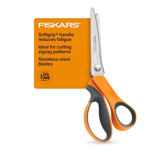 Fiskars 9" SoftGrip Pinking Shears for Fabric Cutting & Sewing