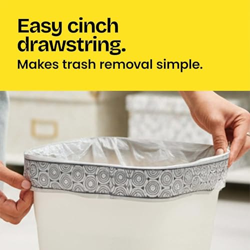 Glad Small Drawstring Trash Bags, 4 Gallon, Lemon Fresh Bleach, 34 Count