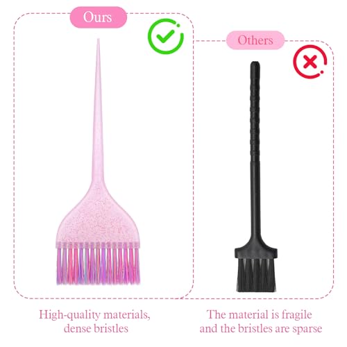 LIQWEI 3Pcs Glitter Hair Dye Brush Set - Professional Hair Coloring Applicator Tools for Salon and Home DIY