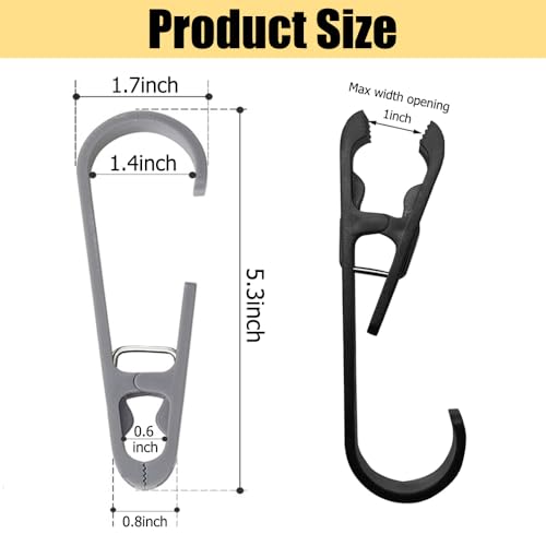 Heavy Duty Laundry Hooks with Clips - 6Pcs Light Purple Organizer