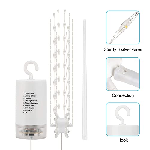 Starburst LED String Lights with Remote - Yellow 2-Pack, 8 Modes, Waterproof