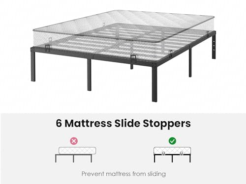 QEROMY Adjustable Mattress Slide Stopper - 6-Piece Metal Bed Retainer Bar