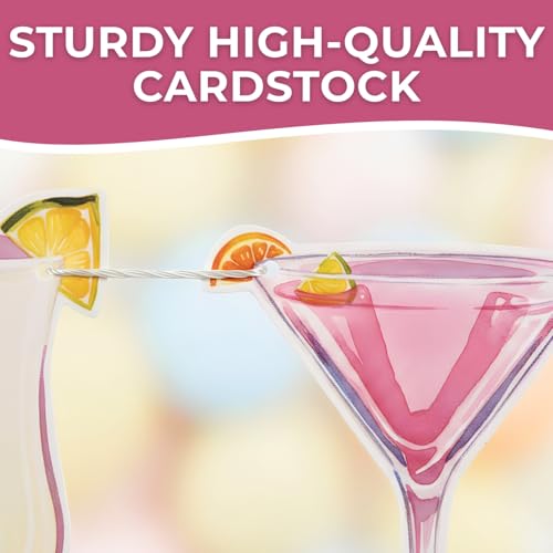 7 Ft. Summer Cocktail Party Garland - Pre-Strung Cardstock Banner