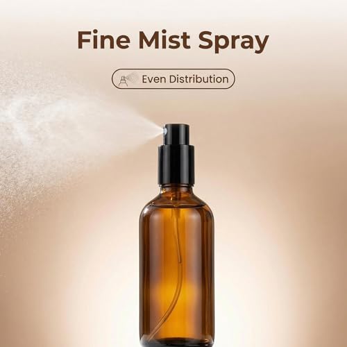 erioctry 3 Pcs 30ML Amber Glass Spray Bottles Refillable Travel Atomizer
