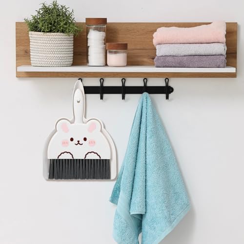 Little White Rabbit Portable Mini Dustpan and Brush Set for Small Space Cleaning
