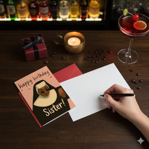 Christian Sister Birthday Card with Red Envelope & Blessing